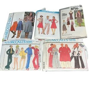 Vintage retro 70s 1970s sewing clothing patterns lot McCall’s simplicity sew